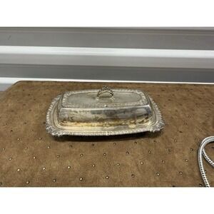 Vintage‎ Pilgrim Silver Co. Silver Plated Butter Dish w/Lid Marked "Pilgrim 73"